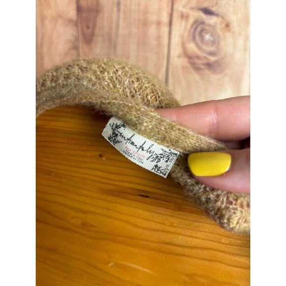 Free People FP Intimately Oversized Knit V Neck Sweater Tan Size XS/S New - Picture 4 of 5